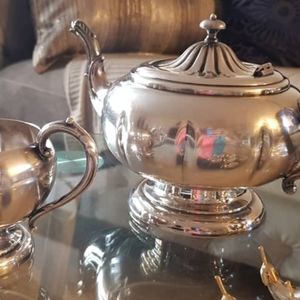 Canada siver plate copper tea pot and sugar set